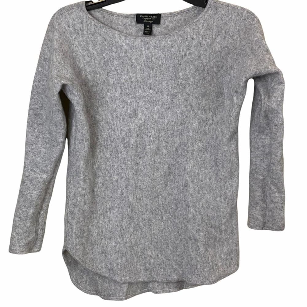 100% Gray Cashmere Sweater Charter Club Luxury Size XS